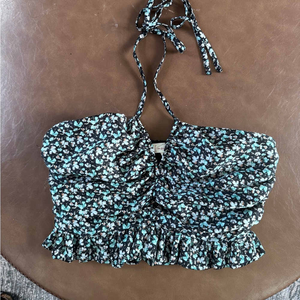 Fanco Floral Halter Crop Top